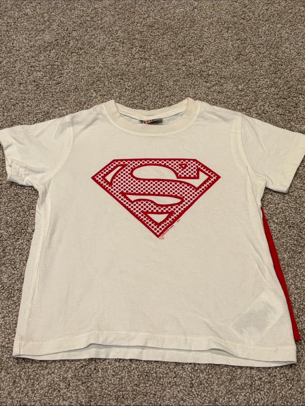 GAP White Kids Tee with Red Superman Logo & Detachable Cape